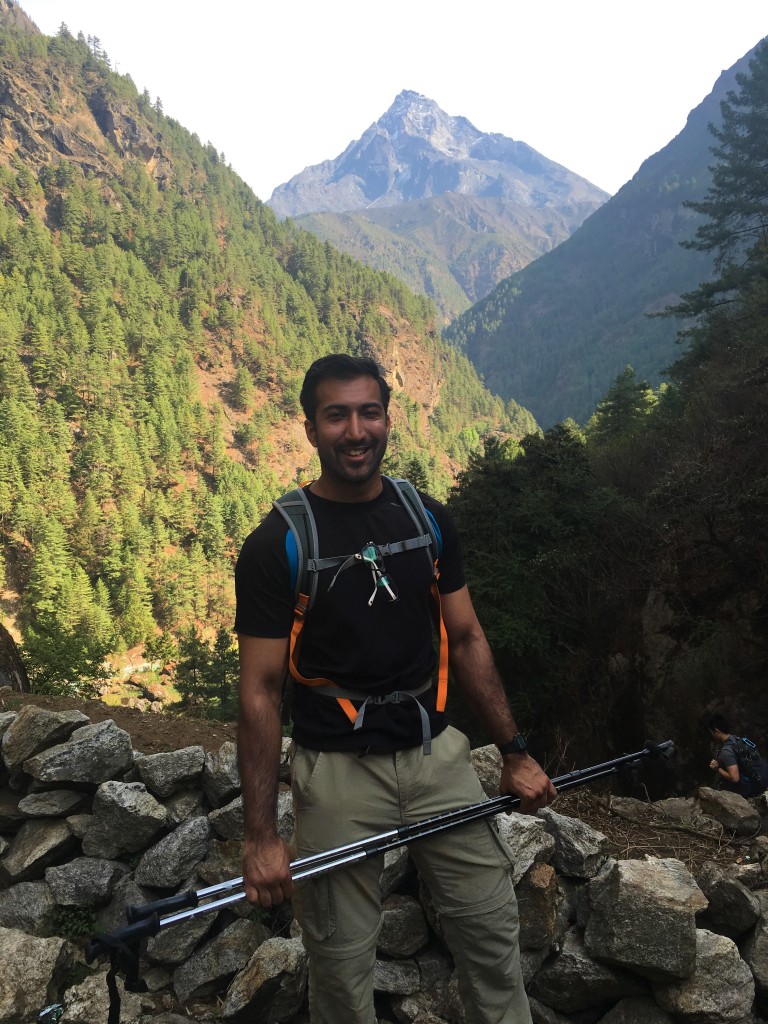 Zach standing at the beginning of Khumbu valley